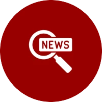 Red circle with news symbol